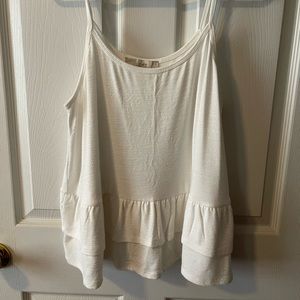 Loft white tank top size Large